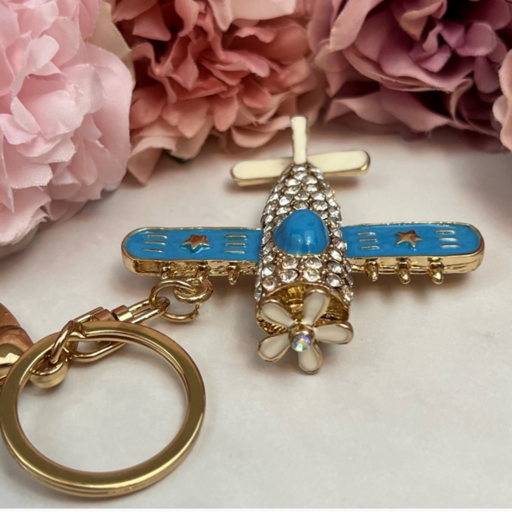 Airplane Bag Charm/Keychain Blue